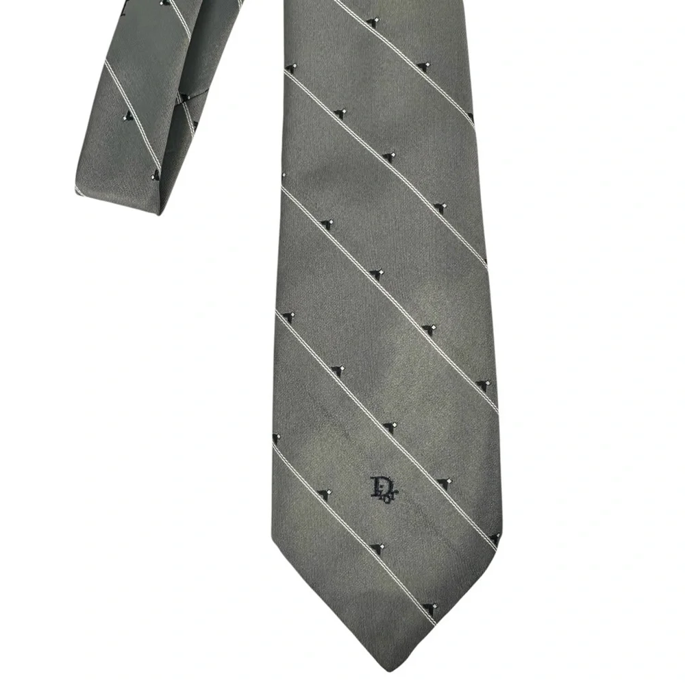 CHRISTIAN DIOR VINTAGE Dior Embroidered Logo Necktie